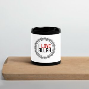 Schwarze glänzende Tasse mit Islamic logo